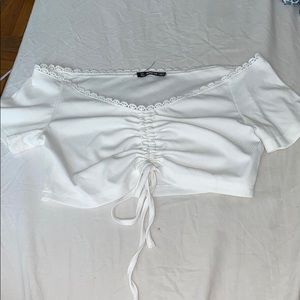 White cropped top